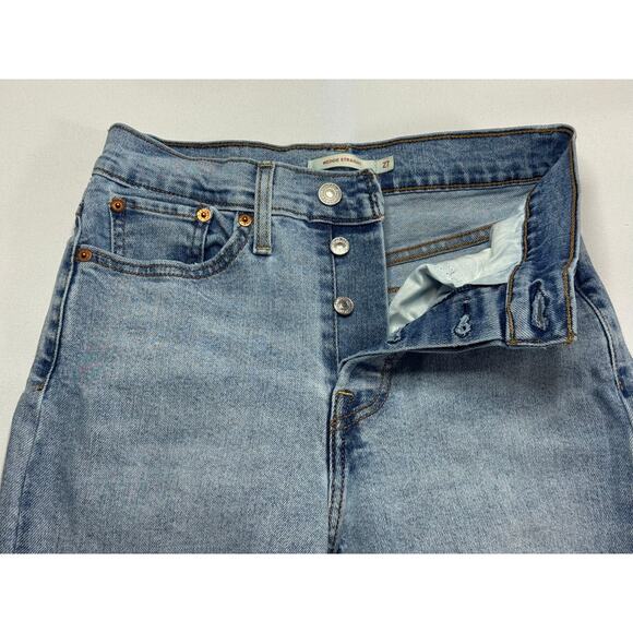 Levi's Women's Distressed Wedgie Straight Leg Blue Denim Jeans - Size 27x27 - Picture 2 of 7